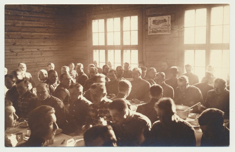 foto, Põlvamaa, Viheste kooli saal, manöövrite ühislõuna, 07.03.1933