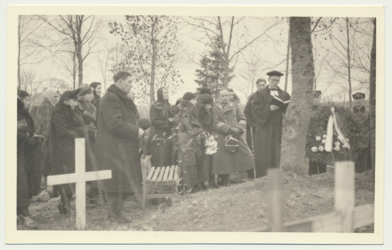 foto, kolonelleitnant M. Bergmanni äia? matus, matuselised, 1935