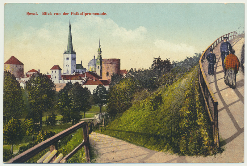 värviline trükipostkaart, Tallinn, üldvaade Patkuli promenaadilt, u 1910, kirjastus R. von der Ley