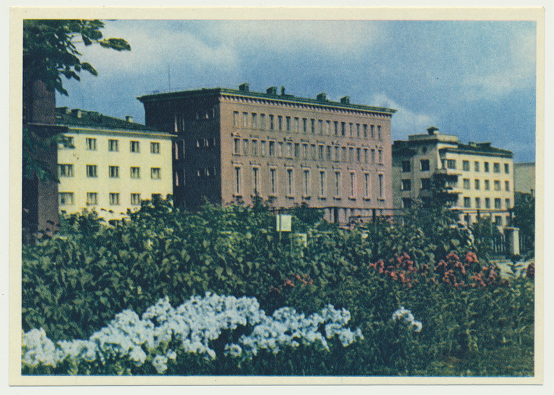 värviline trükipostkaart, Tallinn, Pioneeride väljak (Politsepark), 1953