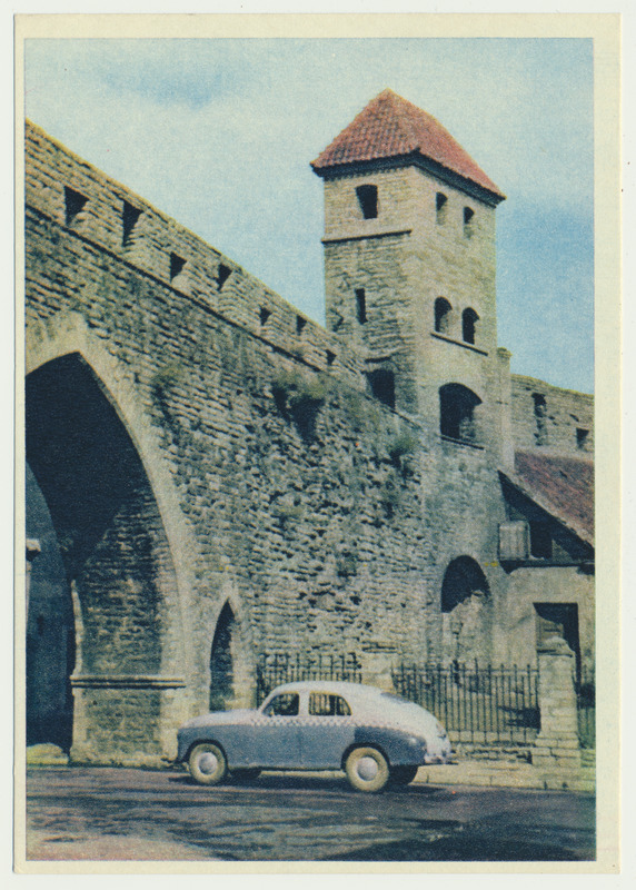 värviline trükipostkaart, Tallinn, linnamüür, Suur-Kloostri värav