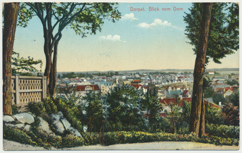 värviline trükipostkaart, Tartu, vaade Toomemäelt, u 1910