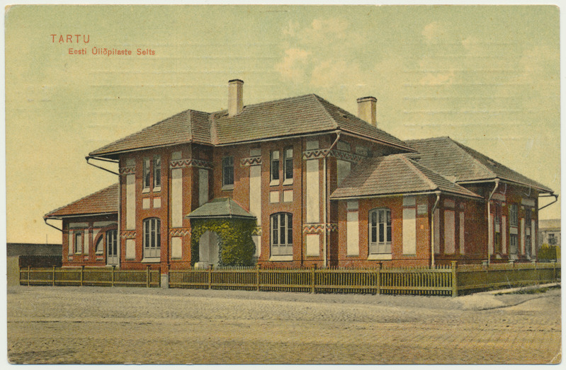 värviline trükipostkaart, Tartu, EÜS-i maja, u 1910