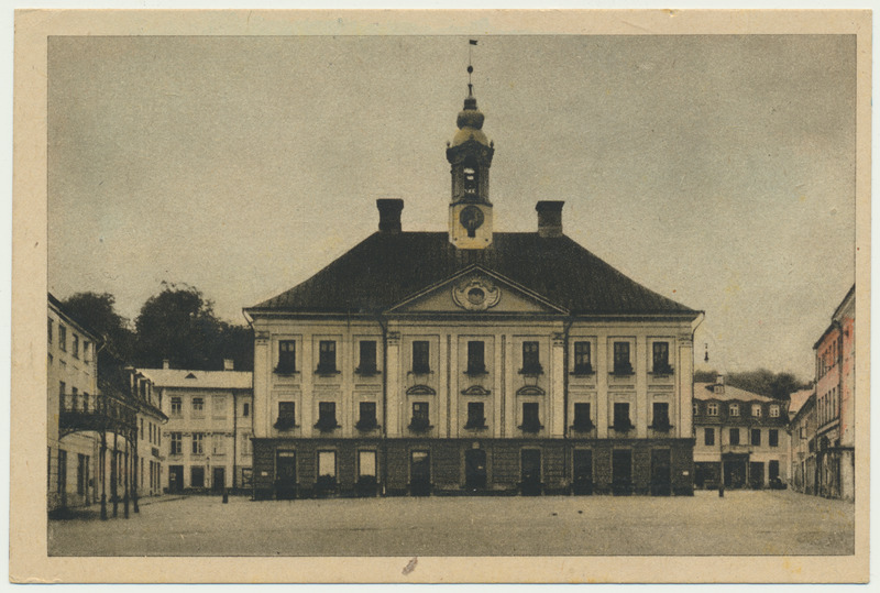 värviline trükipostkaart, Tartu, raekoda, 1935?, ateljee H. Tammet