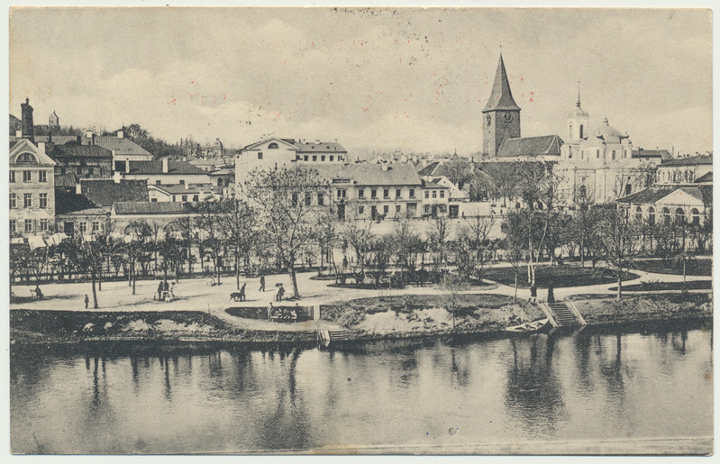 trükipostkaart, Tartu, Emajõgi, hooned, u 1905