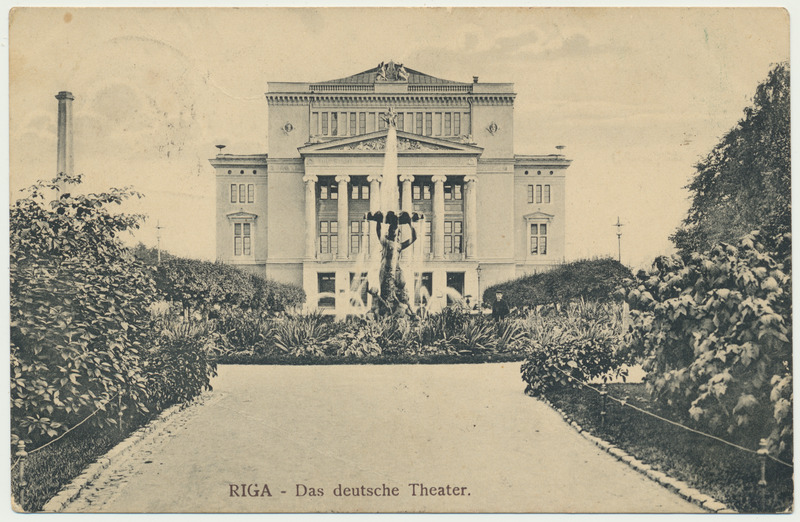 trükipostkaart, Riia, Saksa teater, u 1909?, kirjastaja F. Würtz