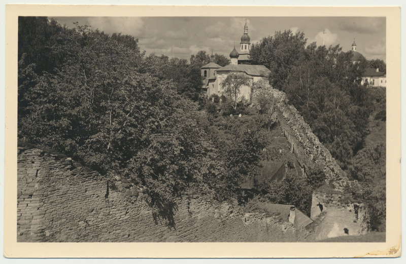 fotopostkaart, Petseri klooster, üldvaade, u 1936, foto J. Triefeldt
