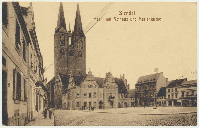 trükipostkaart, Saksamaa, Stendal, turuplats, raekoda, kirik, u 1930?