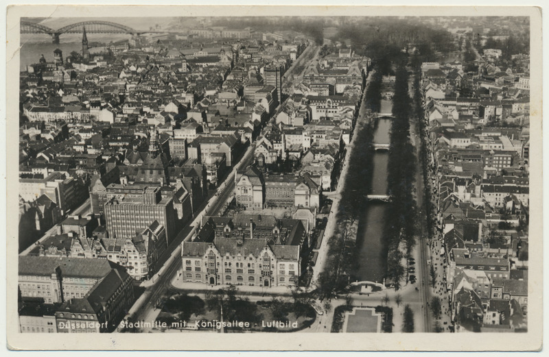 fotopostkaart, Saksamaa, Düsseldorf, aerofoto, u 1935