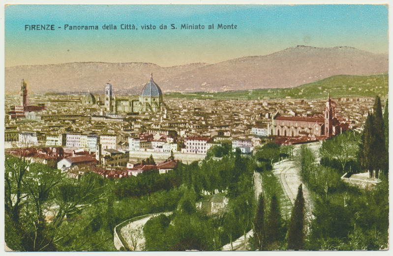värviline trükipostkaart, Itaalia, Firenze, üldvaade, u 1920?