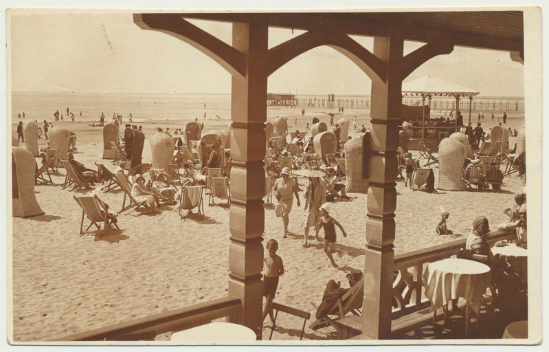 fotopostkaart, Pärnu, meri, suvitajad, u 1939