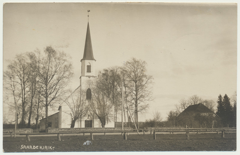 fotopostkaart, Pärnumaa, Saarde kirik