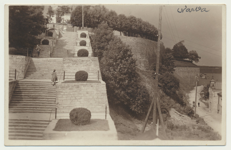 fotopostkaart, Narva, kivitrepp, u 1930