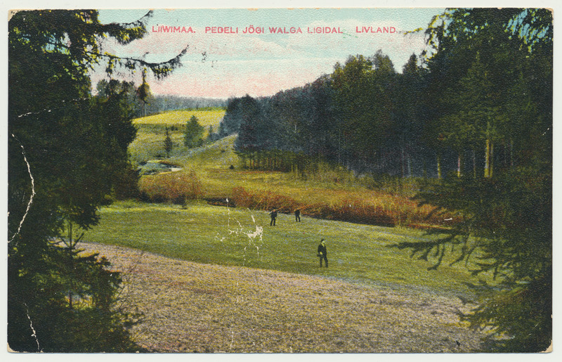 värviline trükipostkaart, Valgamaa, Pedeli jõgi, u 1905