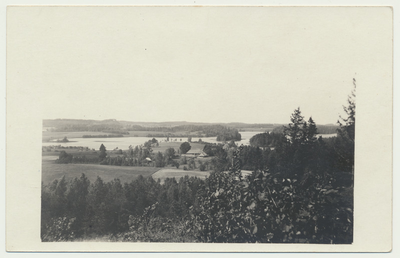 fotopostkaart, Pühajärv, vaade Hobusemäelt, 1932