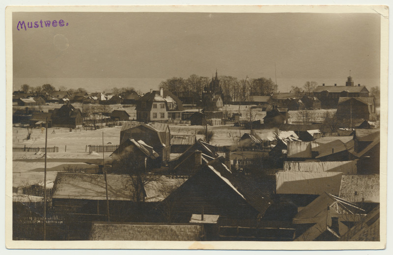 fotopostkaart, Tartumaa, Mustvee üldvaade, u 1930, foto M. Brachmann