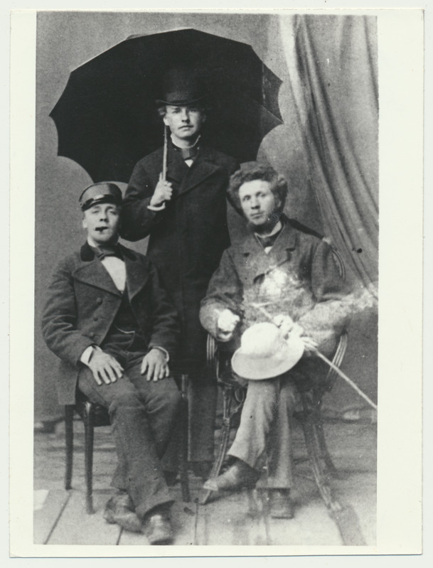 fotokoopia, August Kitzberg kahe sõbraga, u 1880