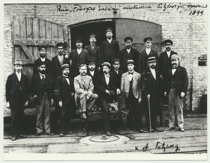 fotokoopia, Riia, vabriku Phoenix töötajad, sh A. Kitzberg, 1899