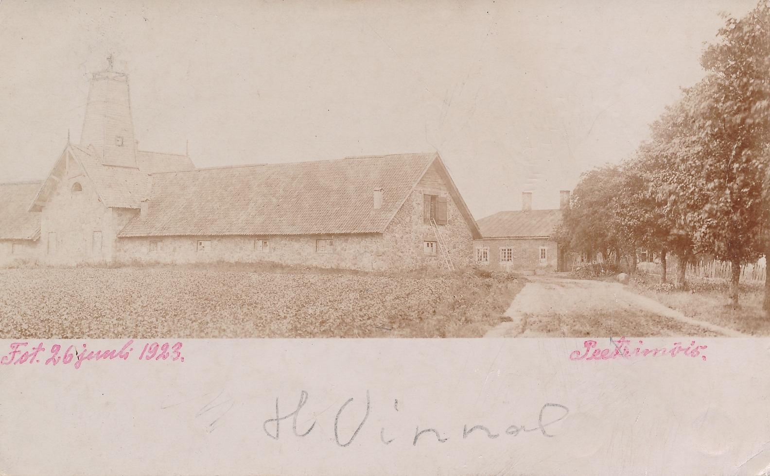 foto, Viljandi, Peetrimõisa, laut, maja, 1923, foto M. Schultz?
