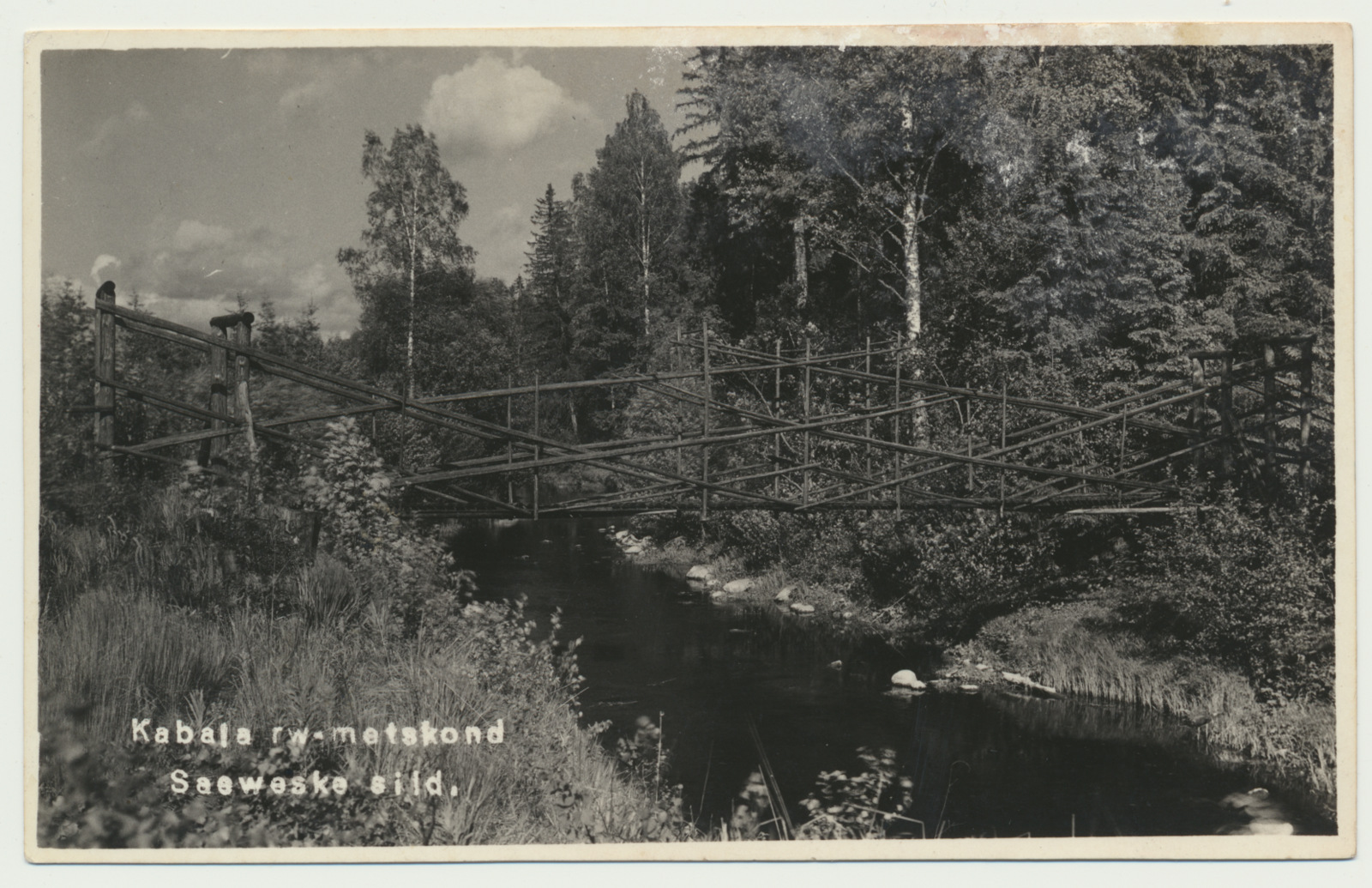 foto, Viljandimaa, Kabala, Saeveski sild, u 1930, foto A. Must