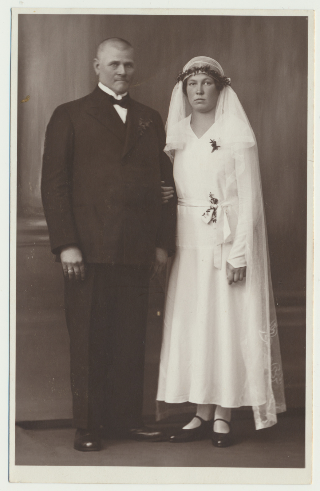 foto, Tõnis ja Linda Paltser, laulatus, 1932, Viljandi