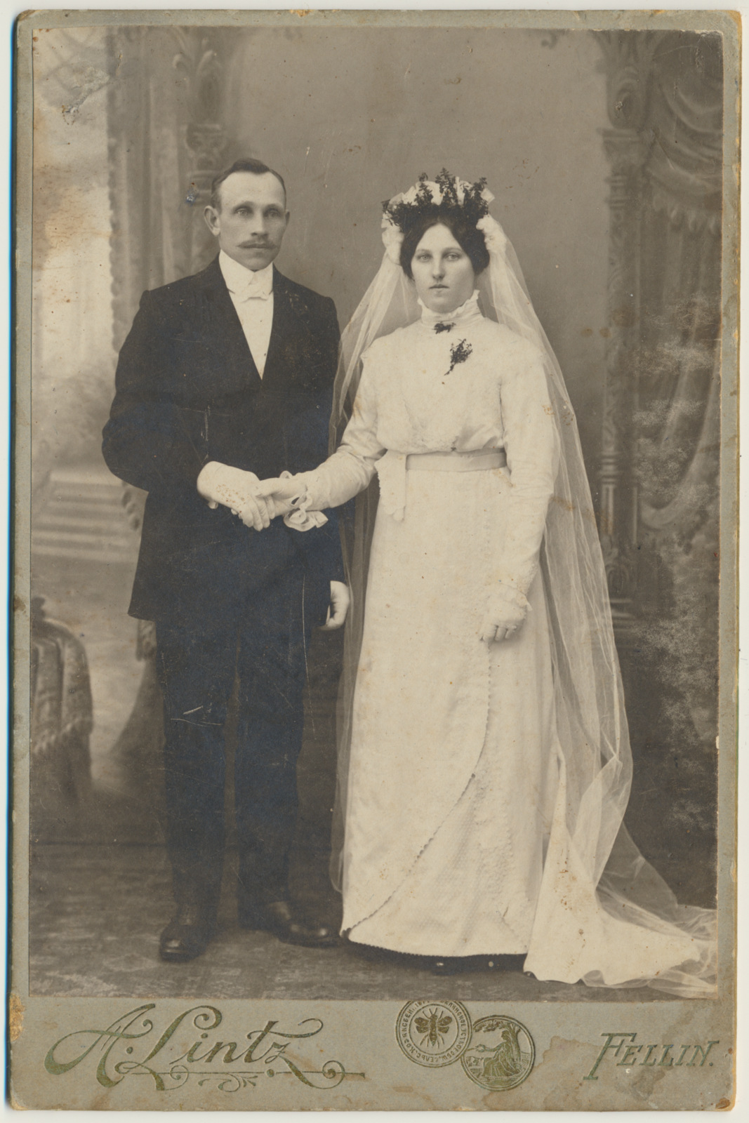 foto, laulatus, noorpaar, u 1910, foto A. Lintz