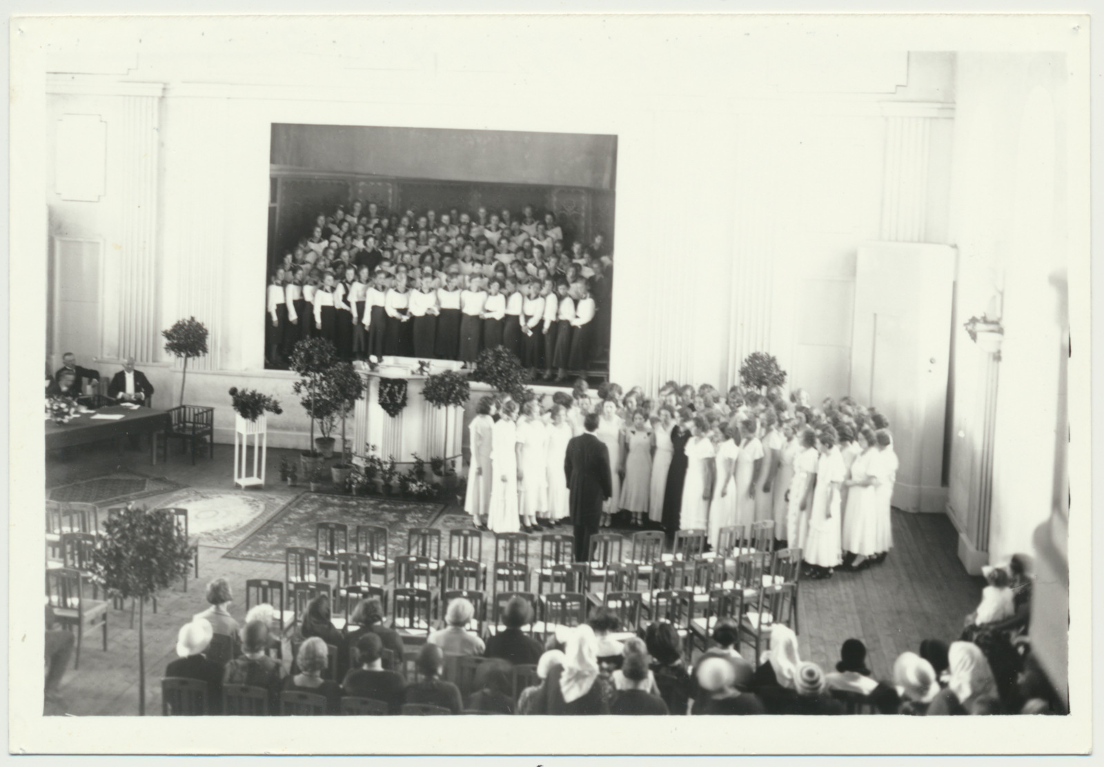 foto, Viljandi Eesti Haridusseltsi tütarlaste gümnaasium, aktus, 1934