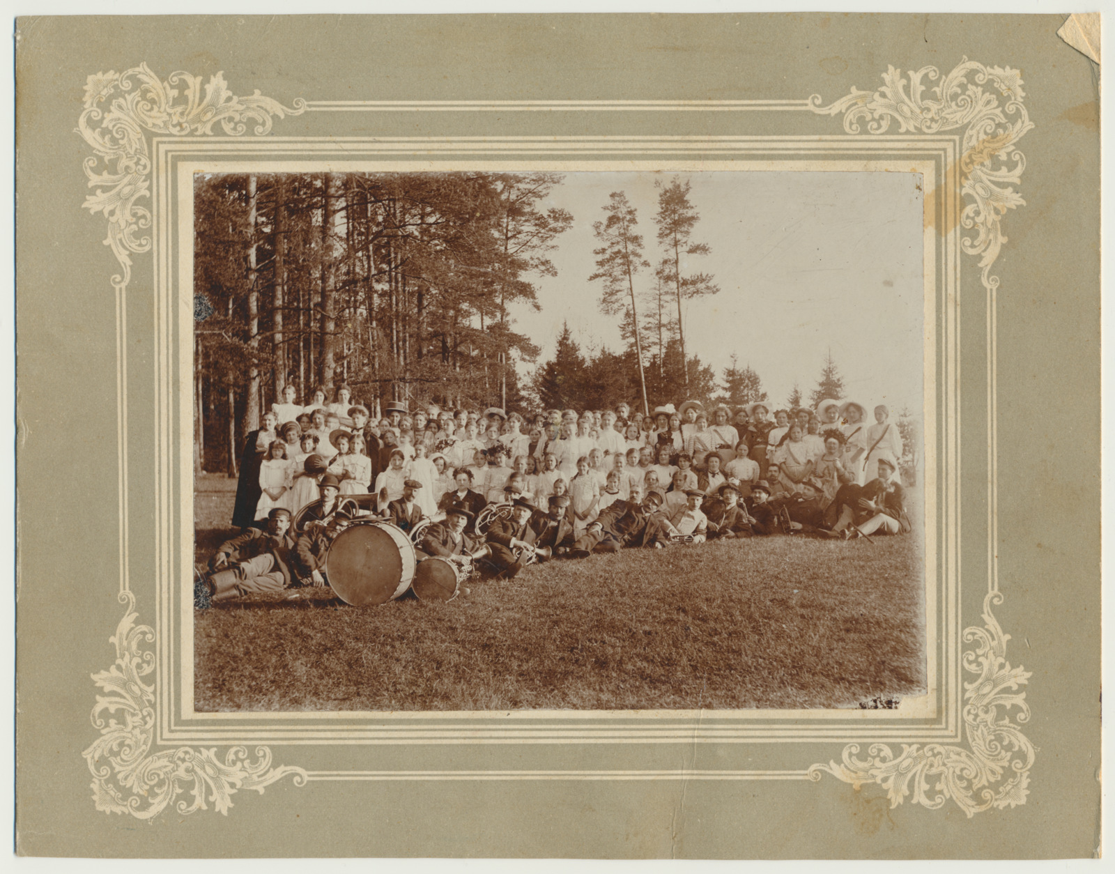 foto, Viljandi Tütarlaste kool, orkester, Sinialliku, u 1910