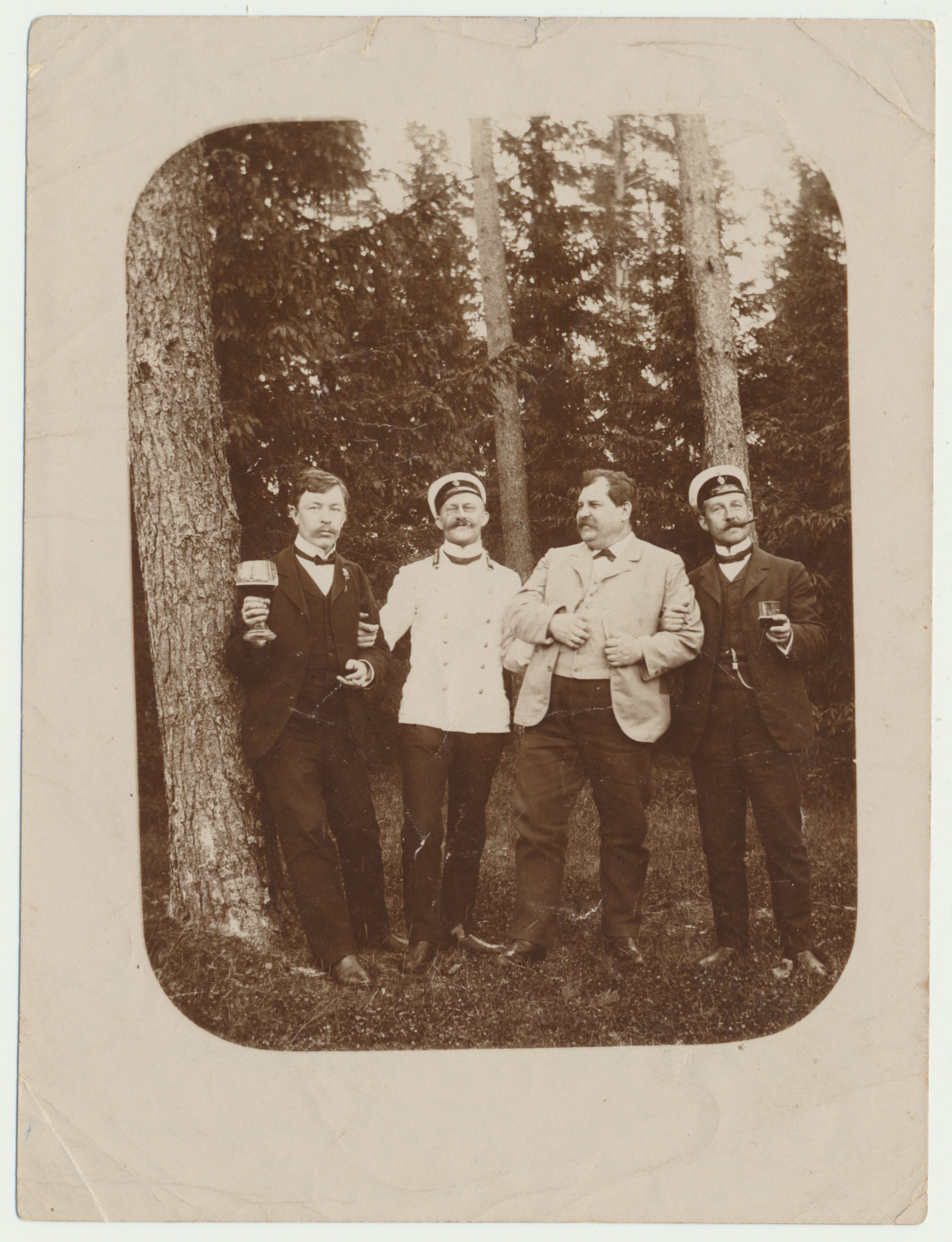 foto, grupp, 4 meest, sh K. Baars, A. Wichwelin, u 1905