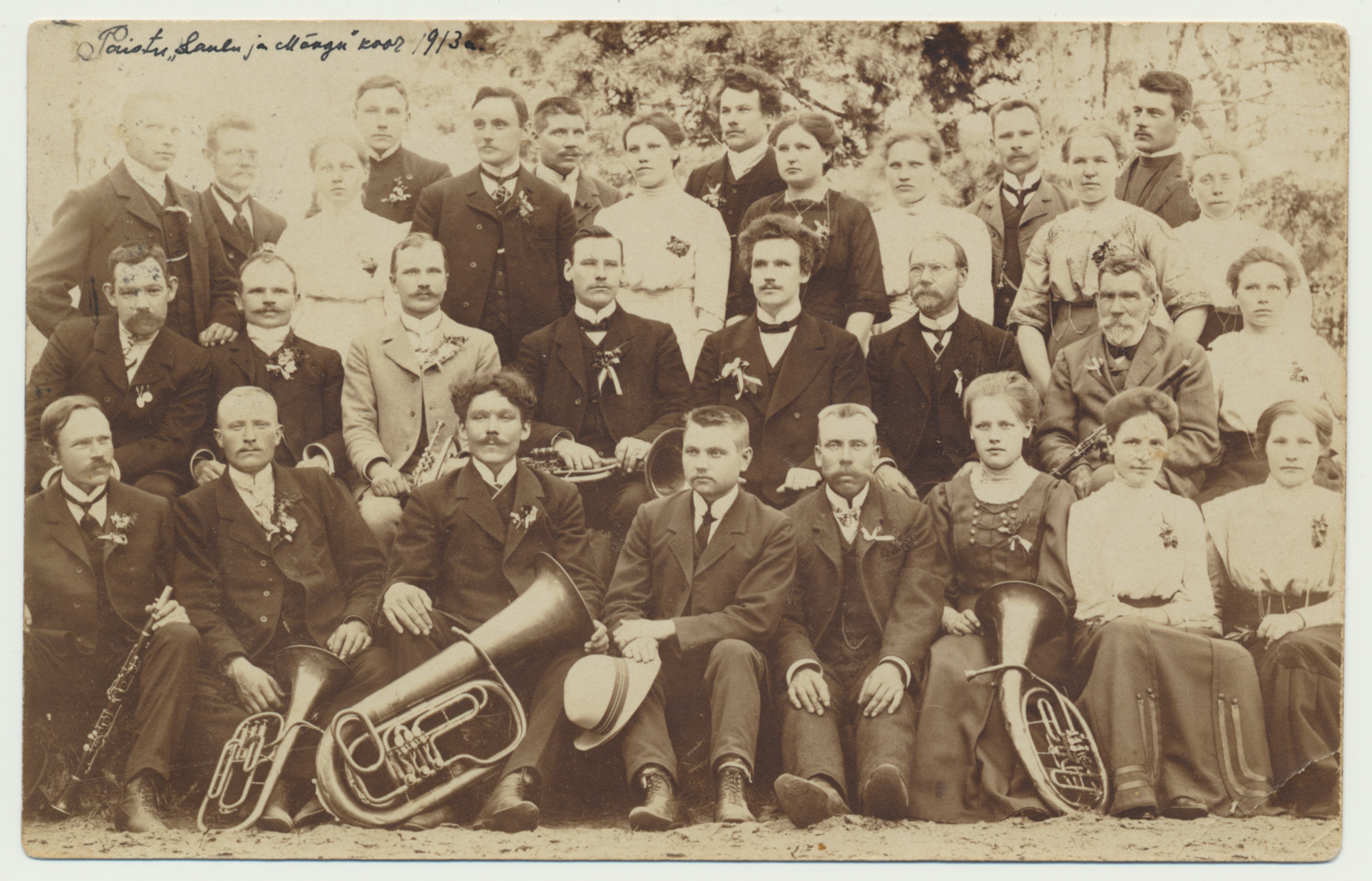 foto, Viljandimaa, Paistu Laulu- ja Mängukoor, dirigent M. Kahu, 1913