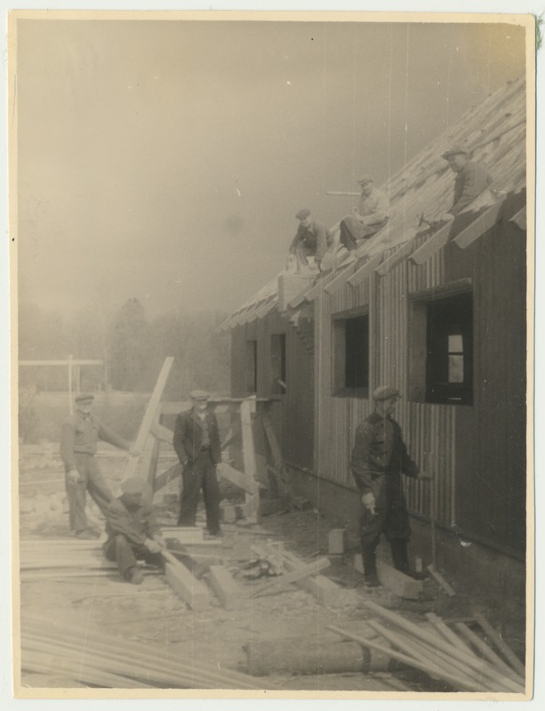 foto, Viljandimaa, Kõpu k/n, kolhoos Bolševik, sigala ehitus, u 1952