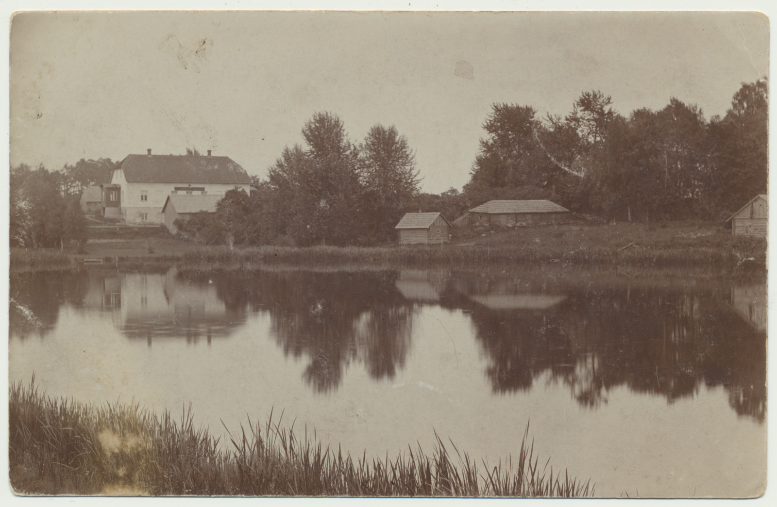 foto, Viljandimaa, Holstre, järv, vallamaja, u 1915