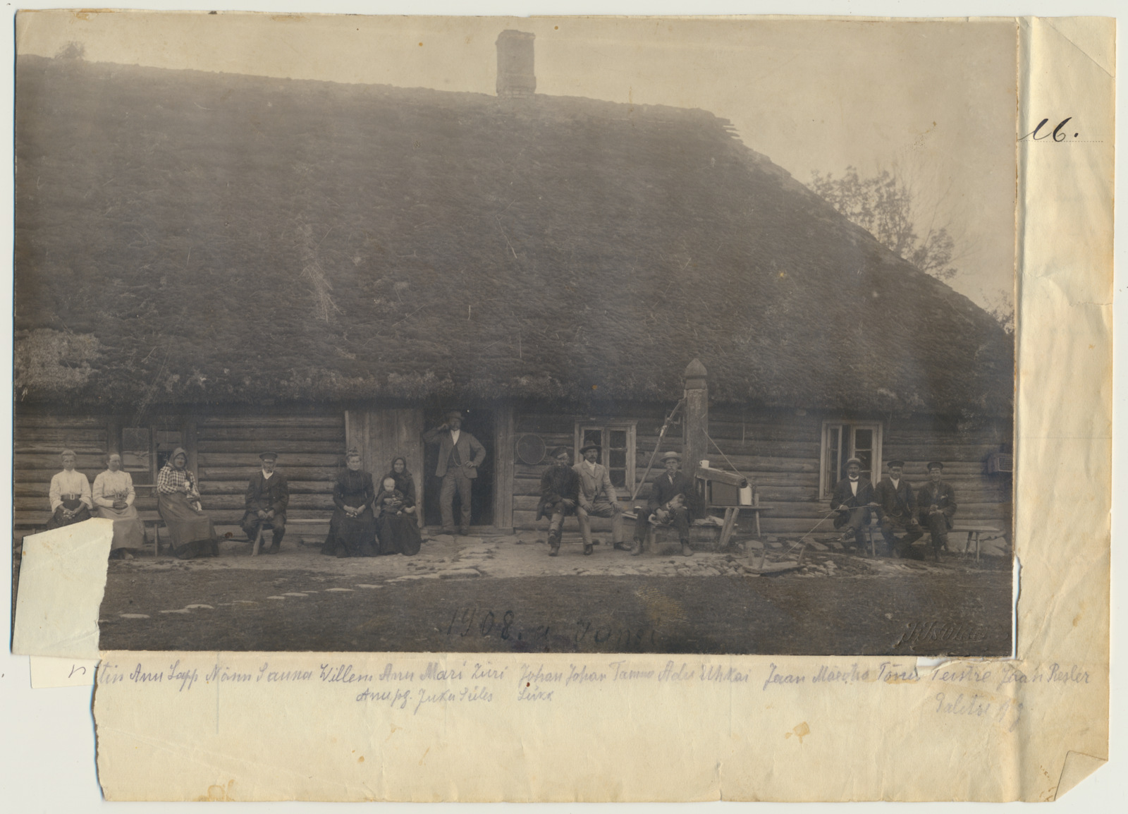 foto, Viljandimaa, Suure-Kõpu vald, Junsi talu, elamu, inimesed, 1908, foto J. Isutamm