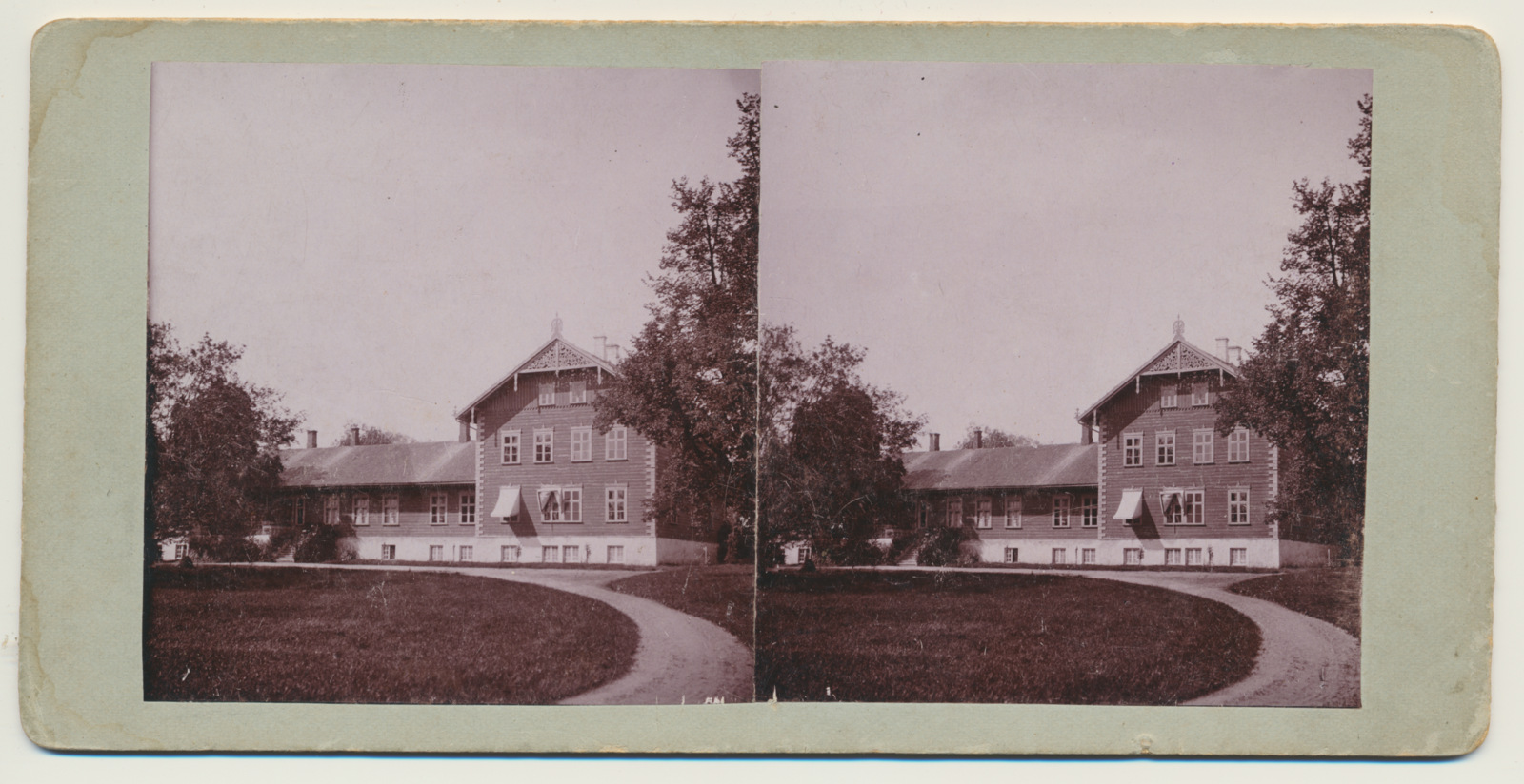 stereofoto, Viljandimaa, Pärsti mõis, peahoone, u 1905