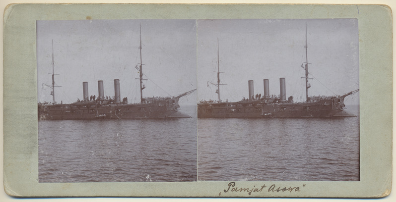 stereofoto, Vene sõjalaev Pamjat Azova, 20.06.1906