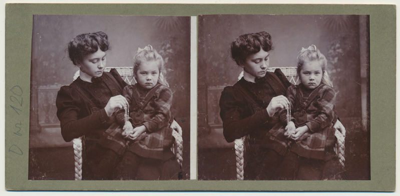 stereofoto, Marie ja Hilja Riet, 21.09.1908