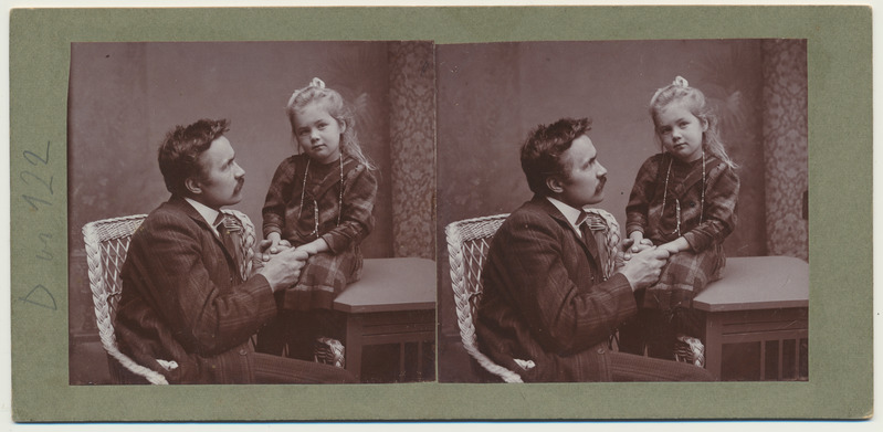 stereofoto, Jaan Riet koos tütre Hilja Rietiga, 21.09.1908