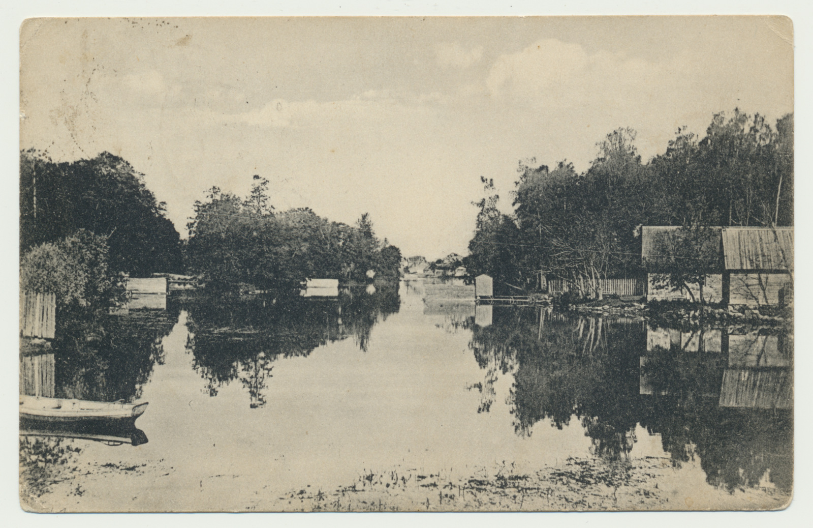 trükipostkaart, 
Põltsamaa khk, Põltsamaa, jõgi, eemal linn, u 1915, kirjastaja Leihberg