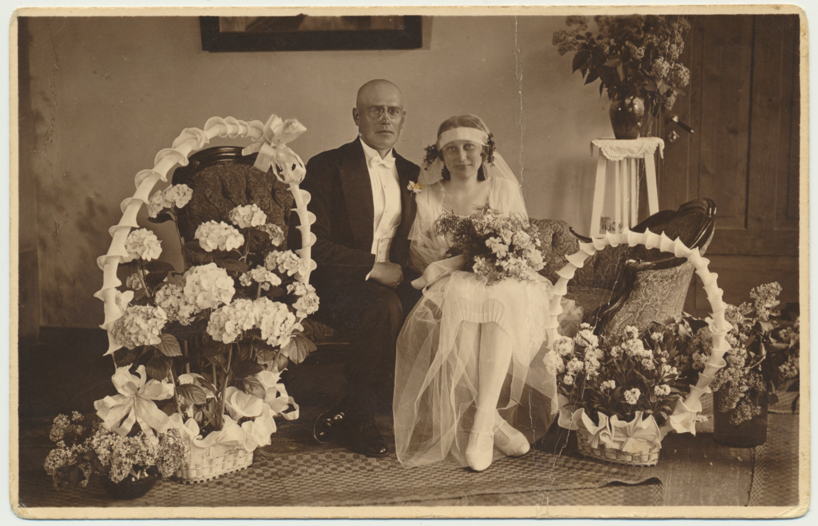 foto, Pauline A(a)dov ja Julius Patune, laulatus, 1928, Viljandi