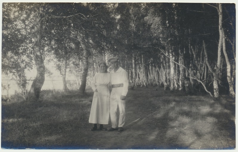 foto, Jaan ja Anna Kukk (Uudelt), mets, jõgi, Venemaa, Zeja, u 1913