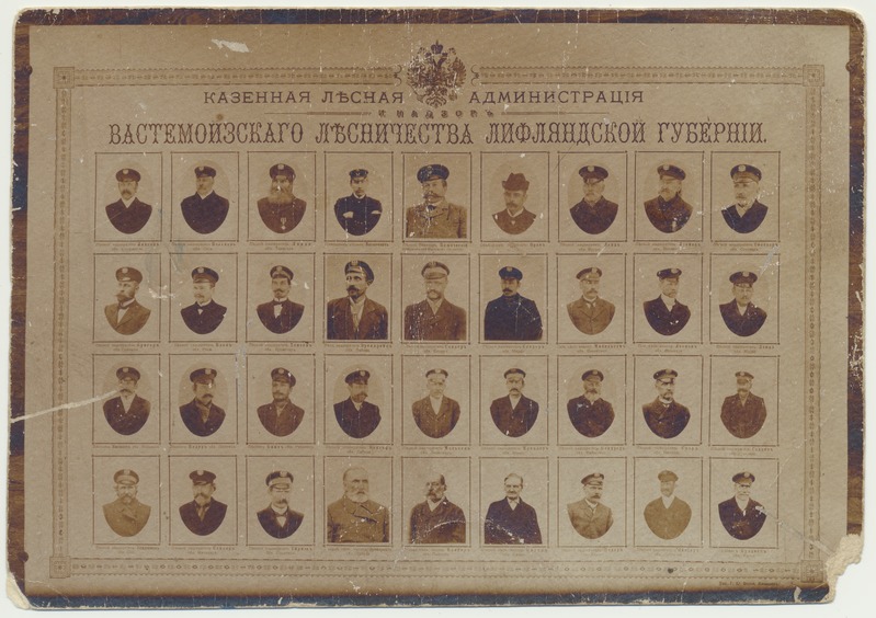 foto, Viljandimaa, Vastemõisa riigimetskond, ametnikud, metsnikud, metsavahid vahtkondade järgi, u 1900