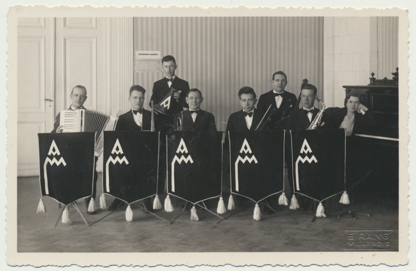 foto, Viljandi, orkester Akkord, 1937, foto E. Rang