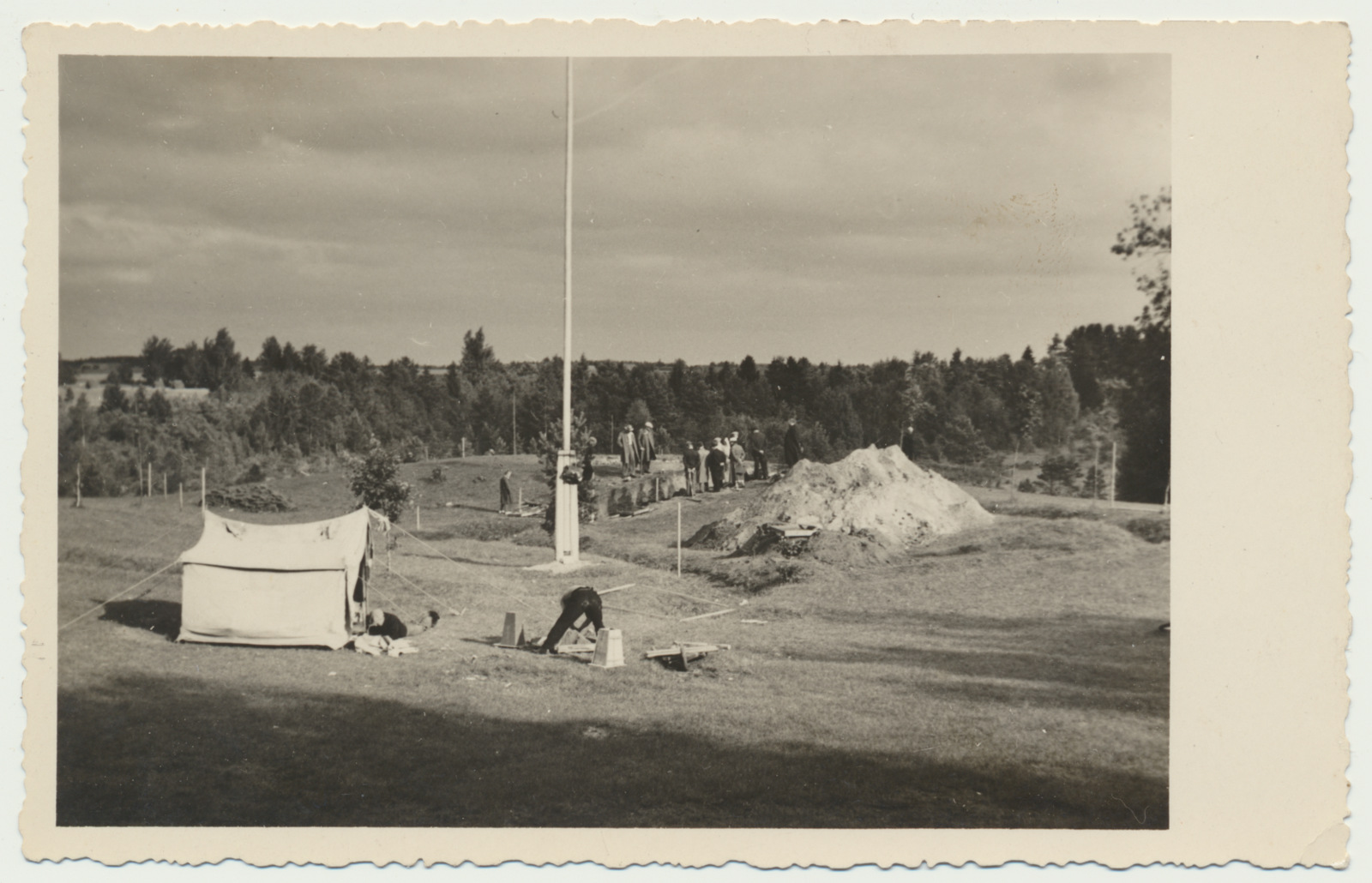 foto, Viljandimaa, Lõhavere linnamägi, arheoloogilised väljakaevamised, üldvaade, 1937, foto A. Kukk