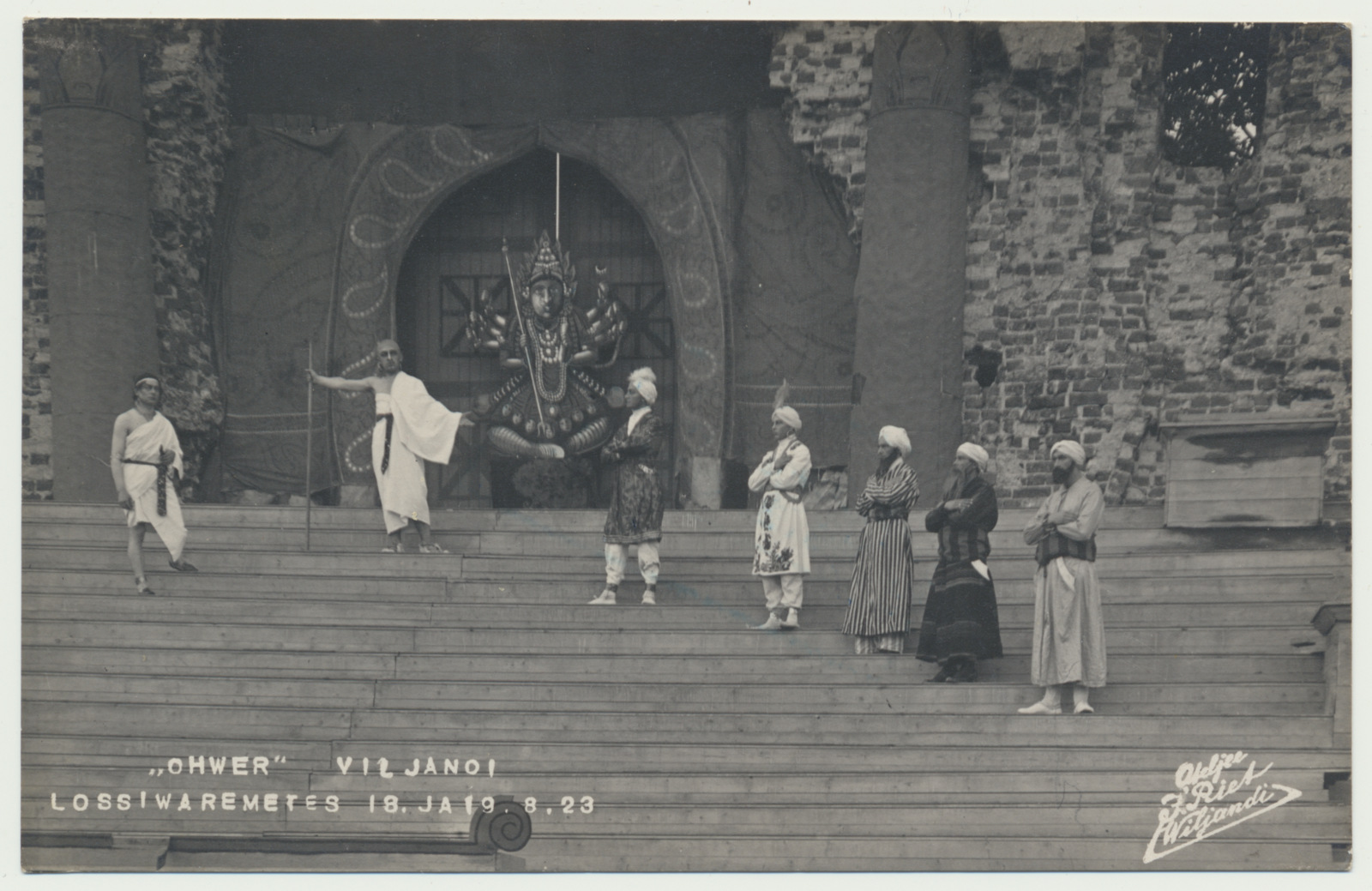 foto, Viljandi, teater Ugala, vabaõhuetendus "Ohver", 1923, foto J. Riet