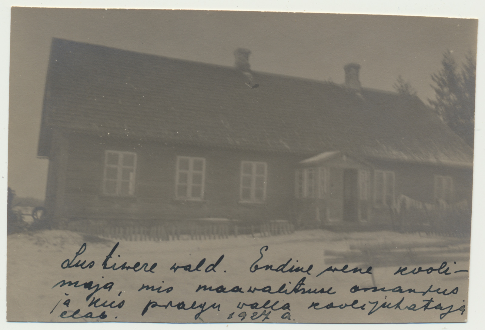foto, Põltsamaa khk, Lustivere endine vene koolimaja, 1927