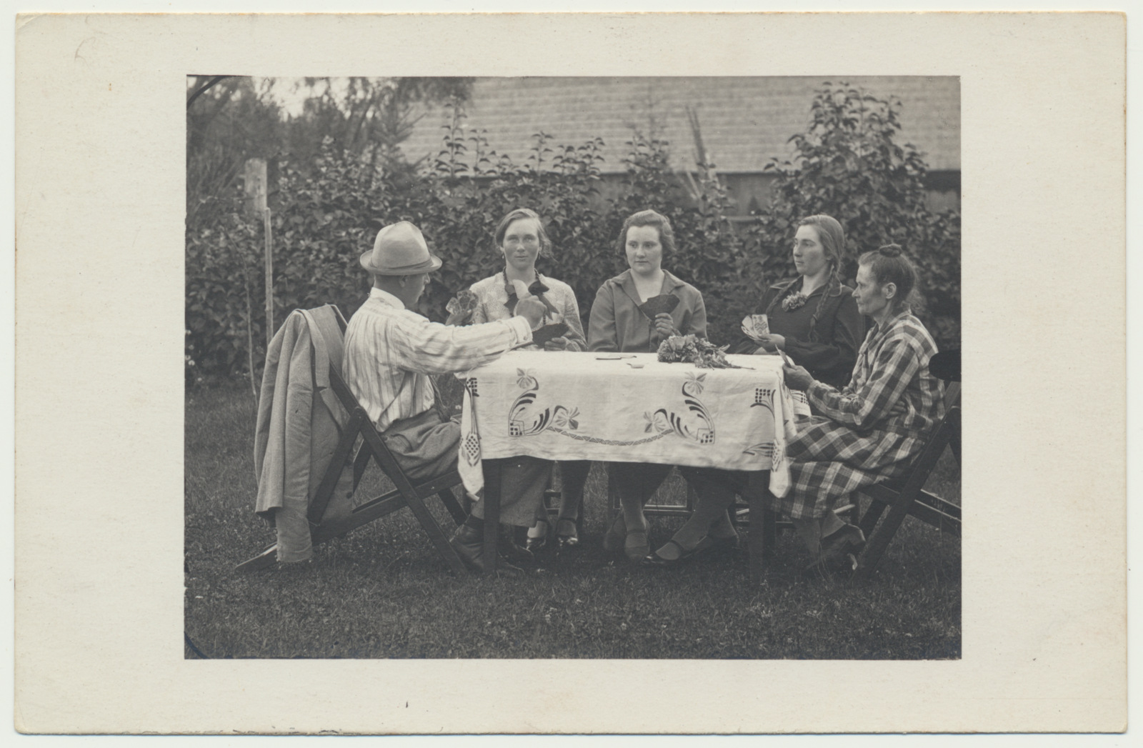 foto, Viljandimaa, Paistu, Kõrvi, kaardimäng, 1929, foto H. Silk