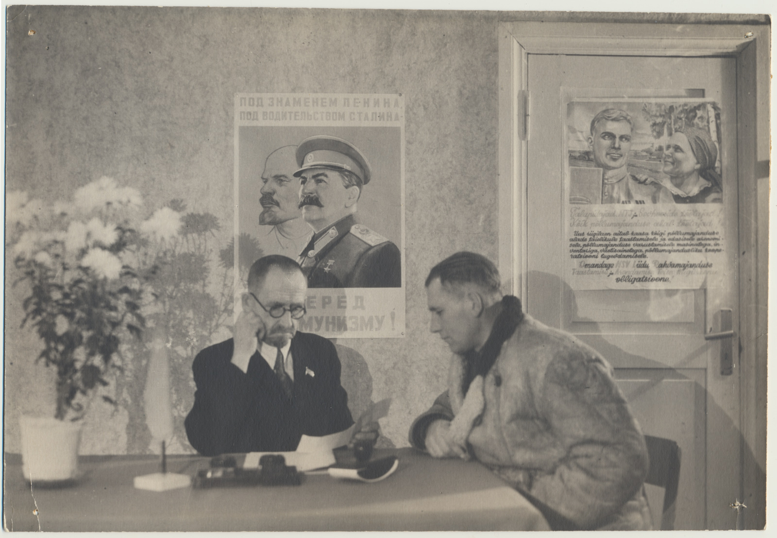 foto, Viljandi, ENSV Ülemnõukogu saadiku vastuvõtt, u 1950