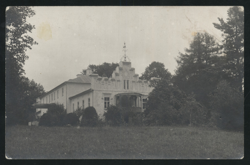 fotopostkaart, Karksi khk, Polli mõisahoone, majaots enne ümberehitust, u 1920