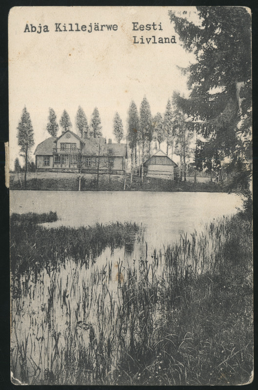 trükipostkaart, Halliste khk, Kille paisjärv, Kille talu elumaja (ehitatud 1899), u 1910