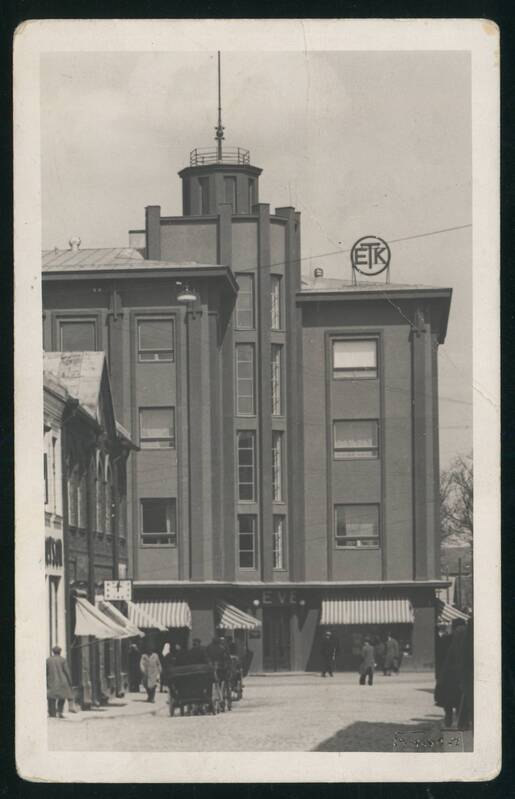 fotopostkaart, Viljandi, Tartu tn 11, EVE maja, restoran-hotell u 1939, foto T. Parri (Viljandi)